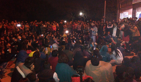 umar addresing students in jnu campus on previous night