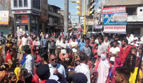 people celebrate nav Samvatsar with tilak and holy thread in pali