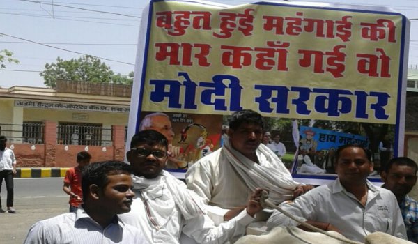 youth congress ajmer protest against modi government