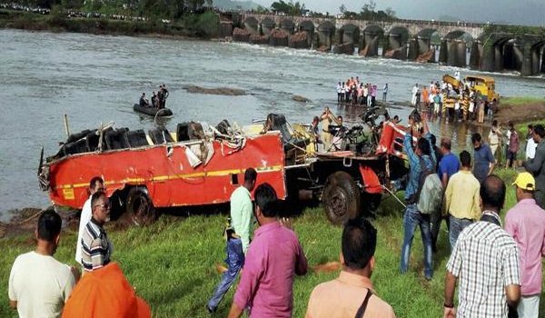 Mahad bridge collapse : wreckage of second bus found